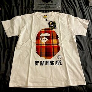 Size Large Burberry Bape White Tee.